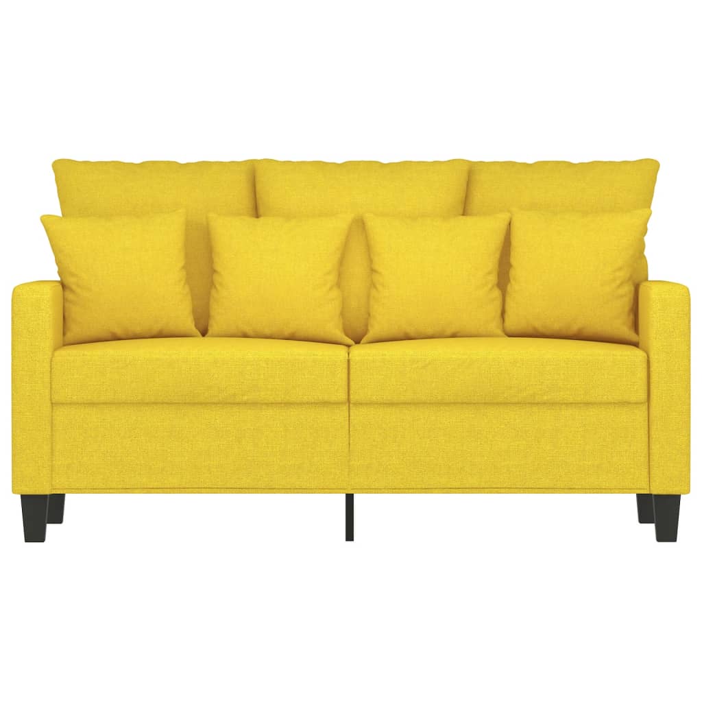 2 seater sofa light yellow 120 cm fabric
