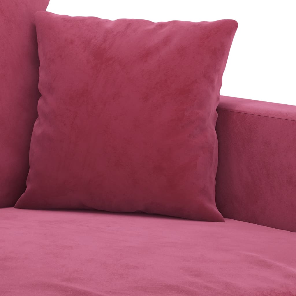 3-seater sofa wine red 180 cm velvet