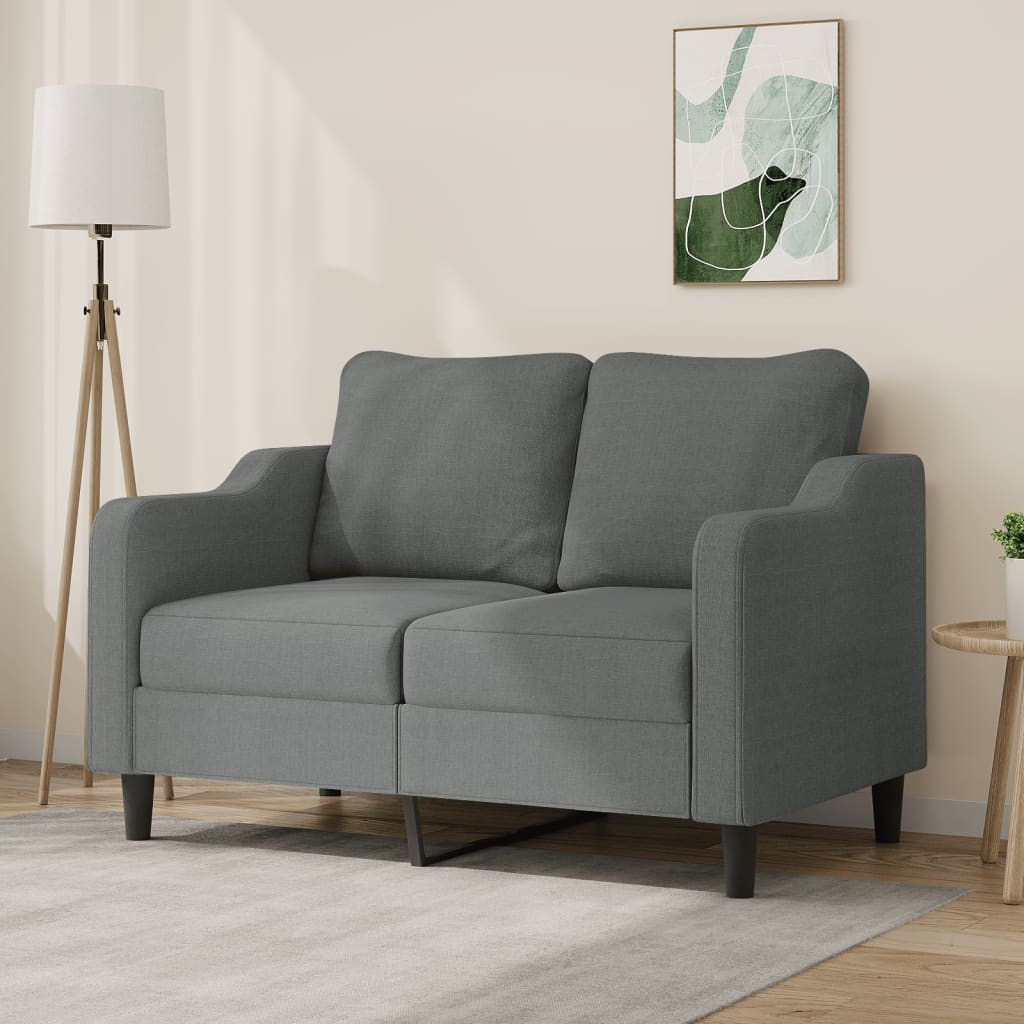 2 seater sofa dark gray 120 cm fabric