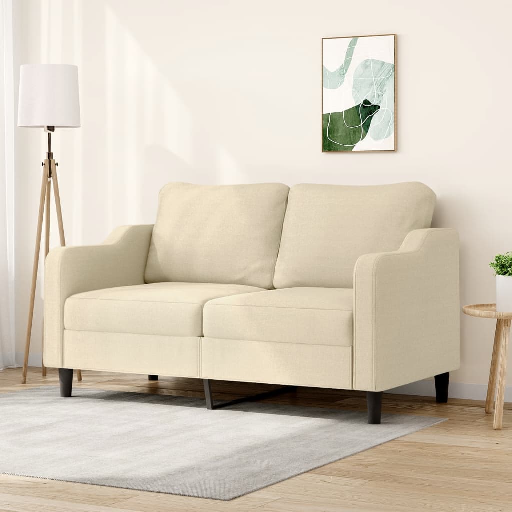 2 seater sofa cream 140 cm fabric