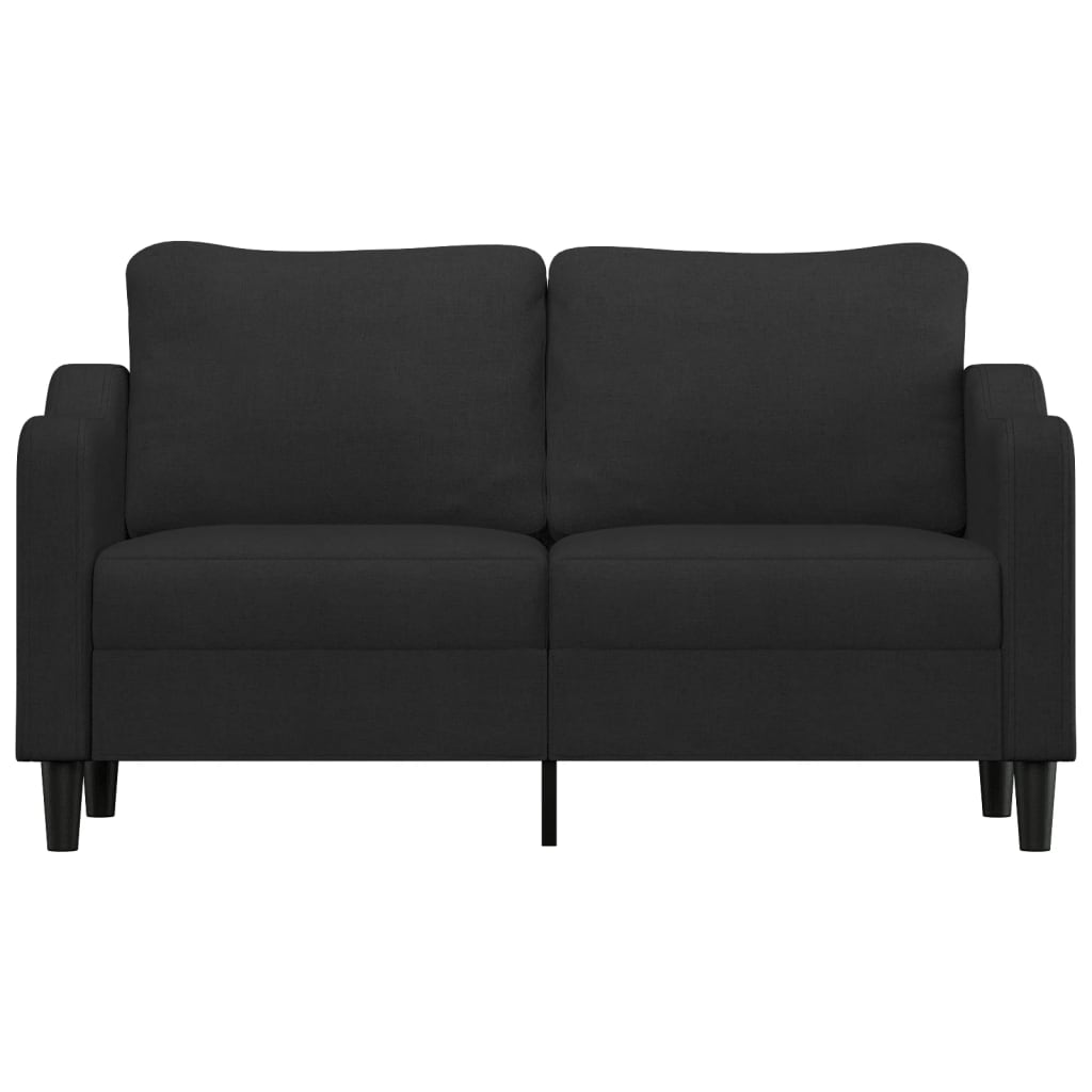 2 seater sofa black 140 cm fabric