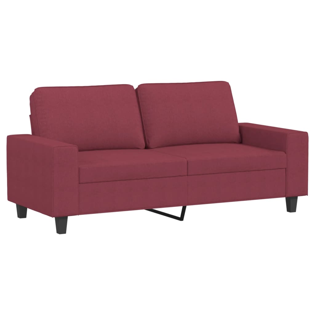 2 seater sofa wine red 140 cm fabric
