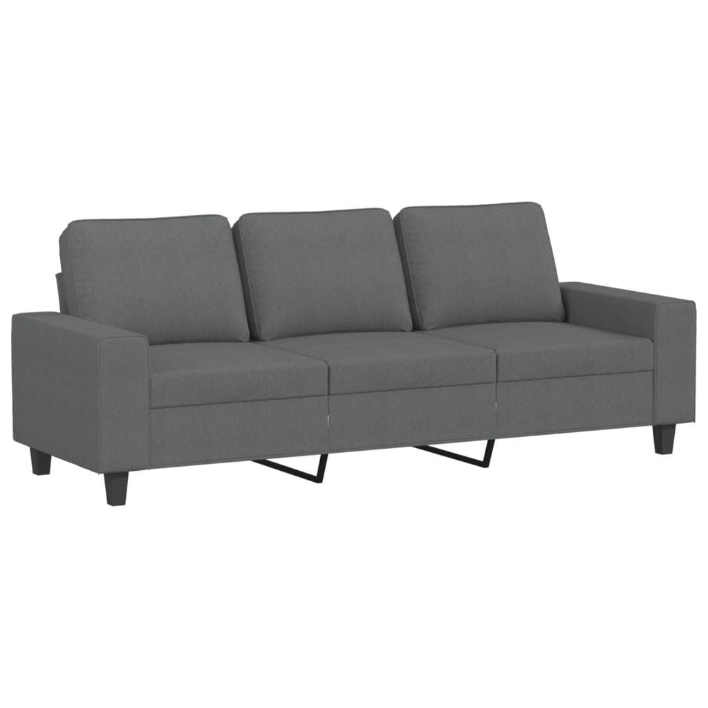 3 seater sofa dark gray 180 cm fabric