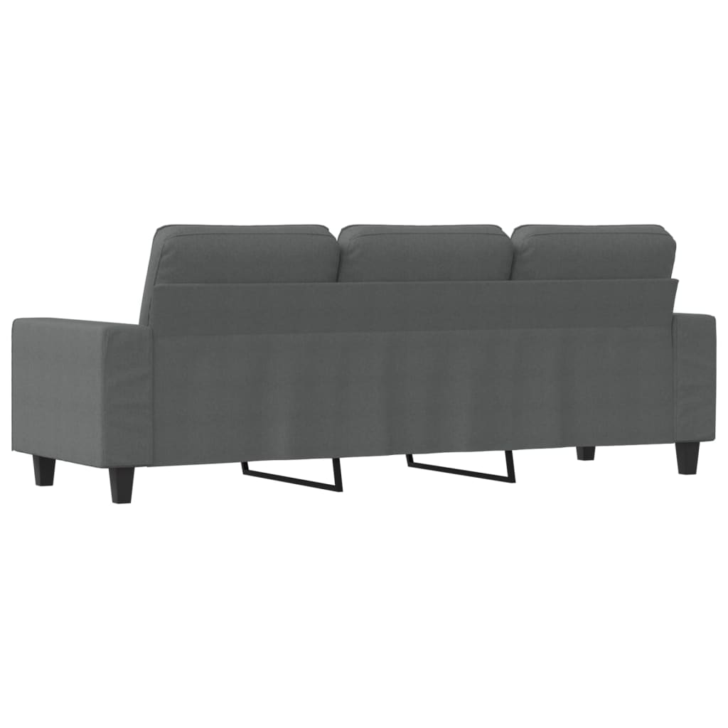 3 seater sofa dark gray 180 cm fabric
