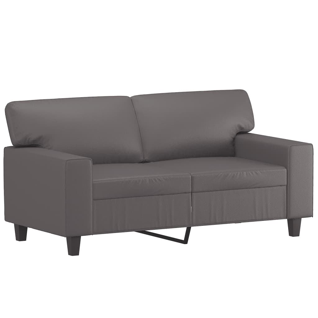 2-seater sofa gray 120 cm faux leather