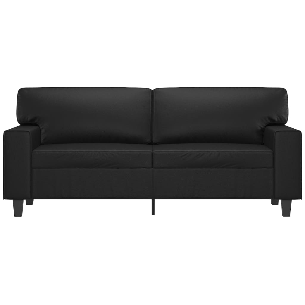 2-seater sofa black 140 cm faux leather