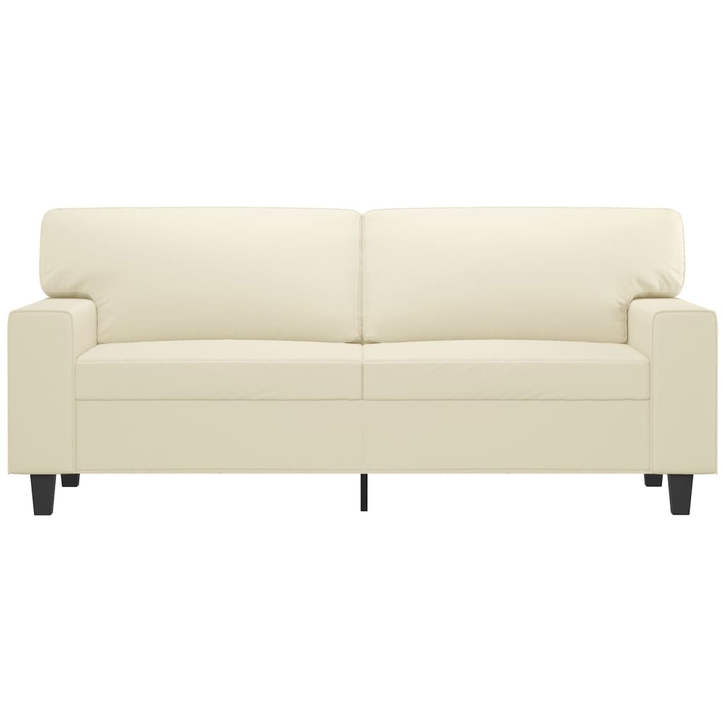 2-seater sofa cream 140 cm faux leather