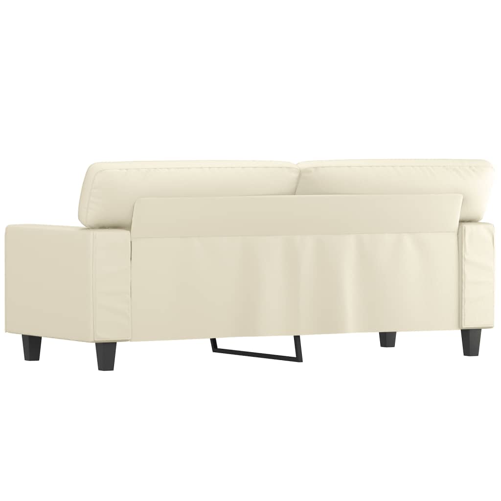 2-seater sofa cream 140 cm faux leather