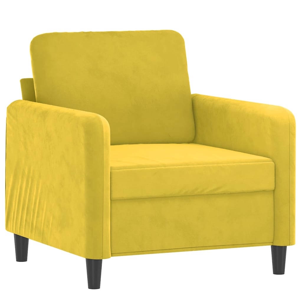 Yellow armchair 60 cm velvet