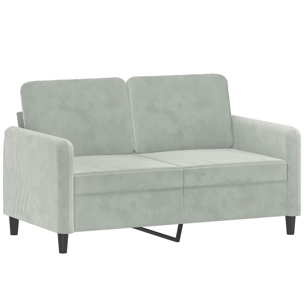 2-seater sofa light gray 120 cm velvet