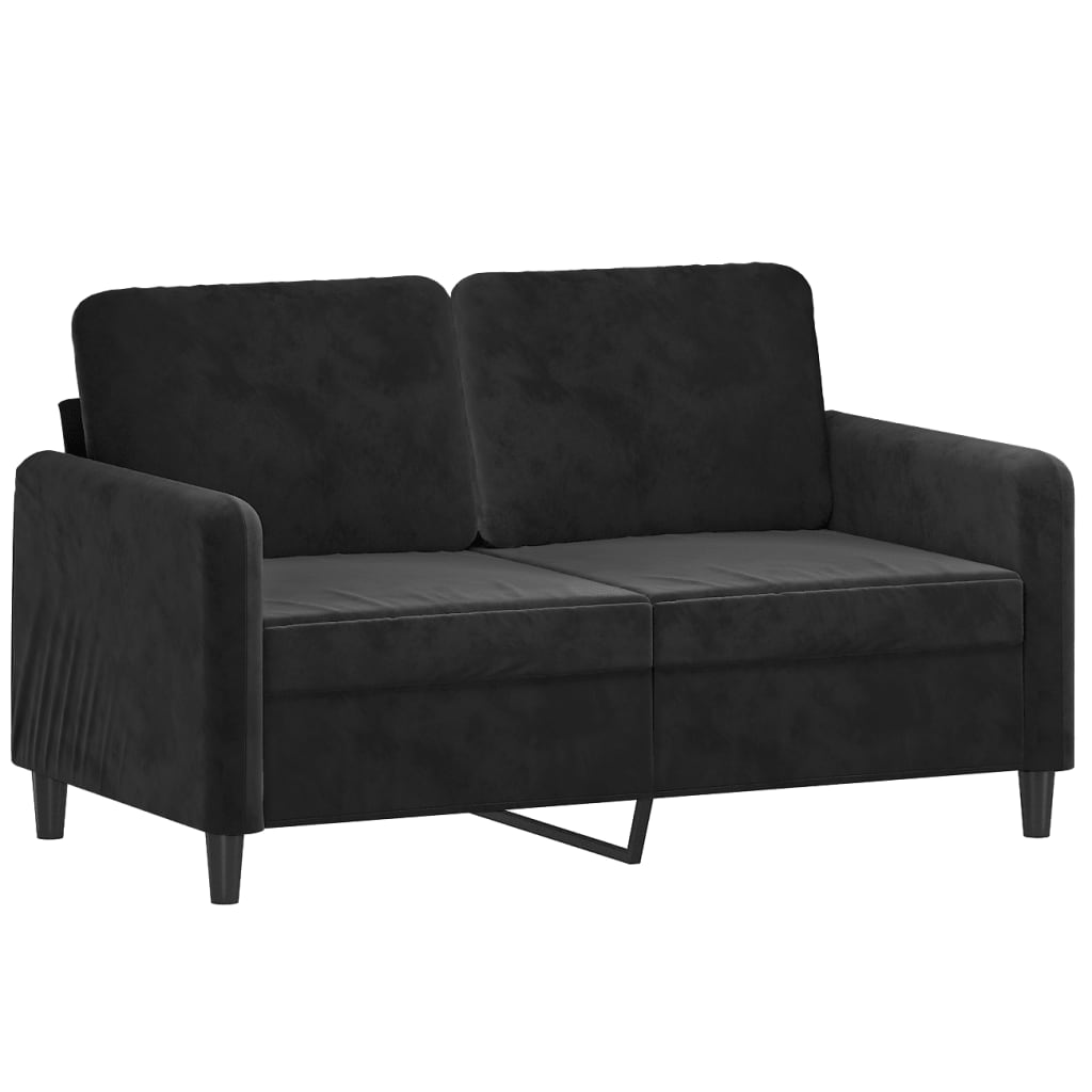 2-seater sofa black 120 cm velvet