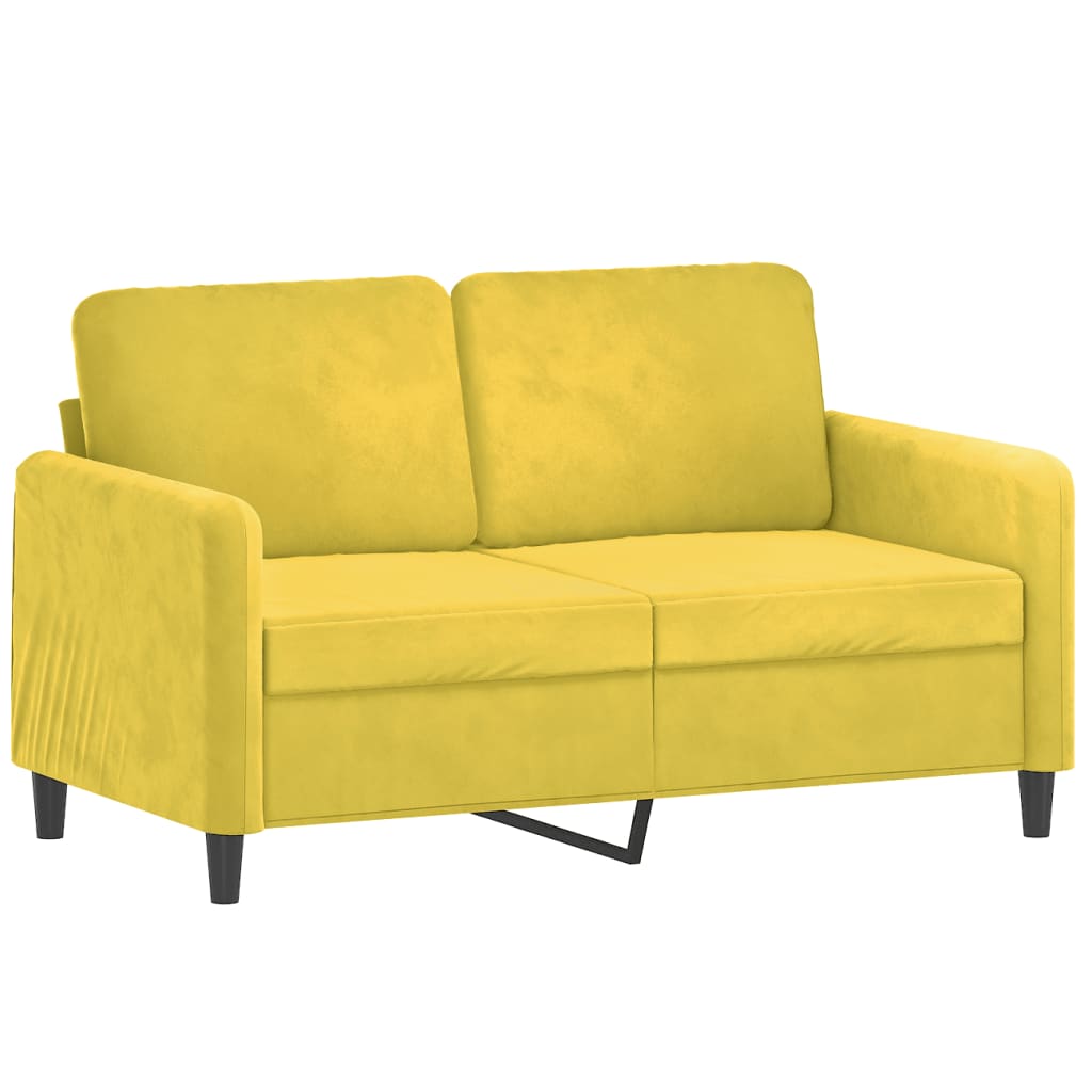 2-seater sofa yellow 120 cm velvet