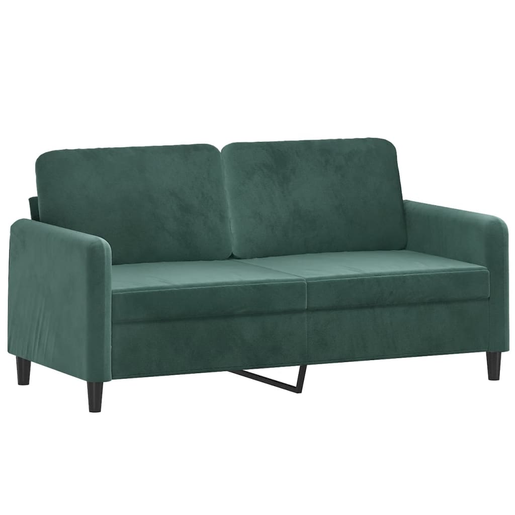 2-seater sofa dark green 140 cm velvet