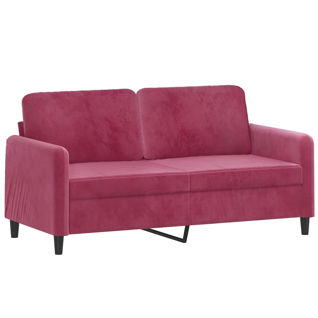 2-seater sofa wine red 140 cm velvet