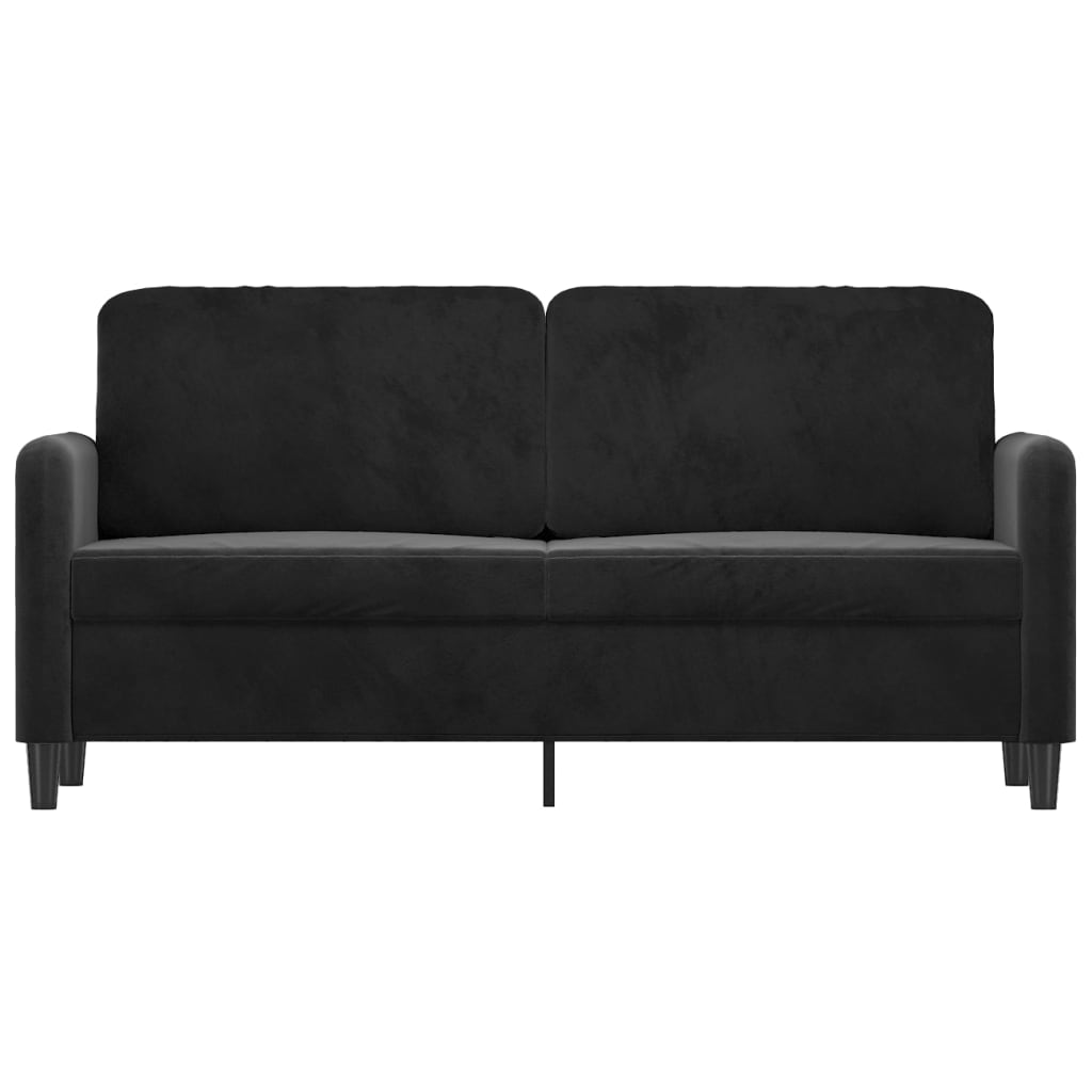 2-seater sofa black 140 cm velvet