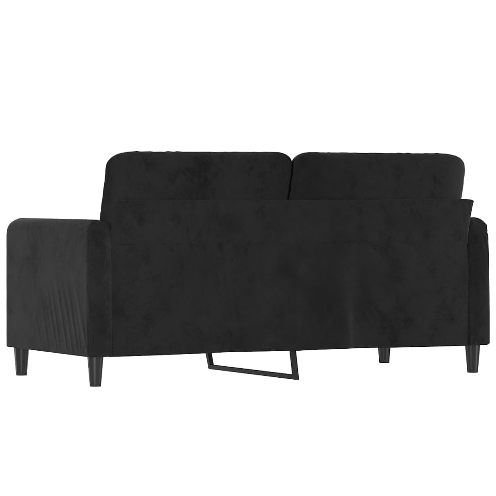 2-seater sofa black 140 cm velvet