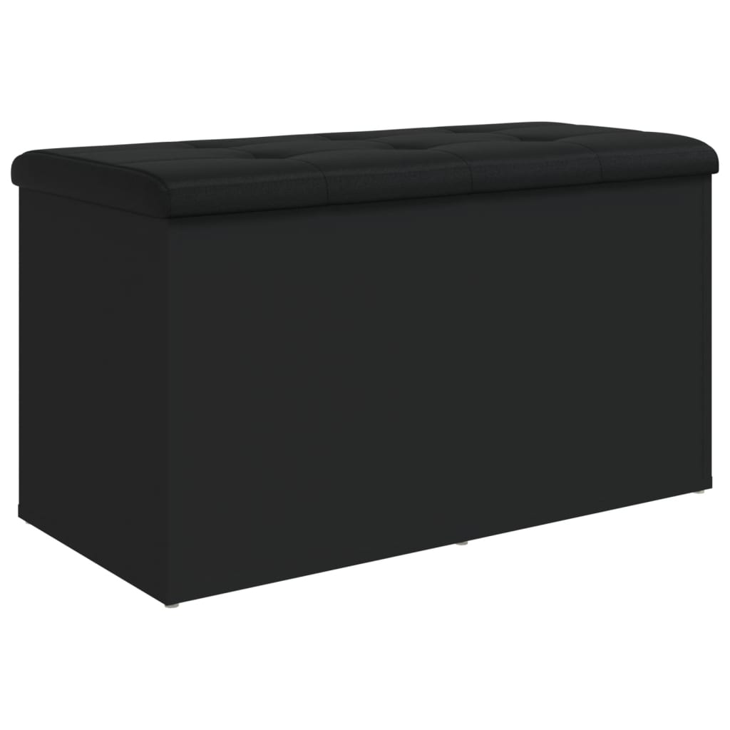 Bench with storage space black 82x42x45 cm made of wood