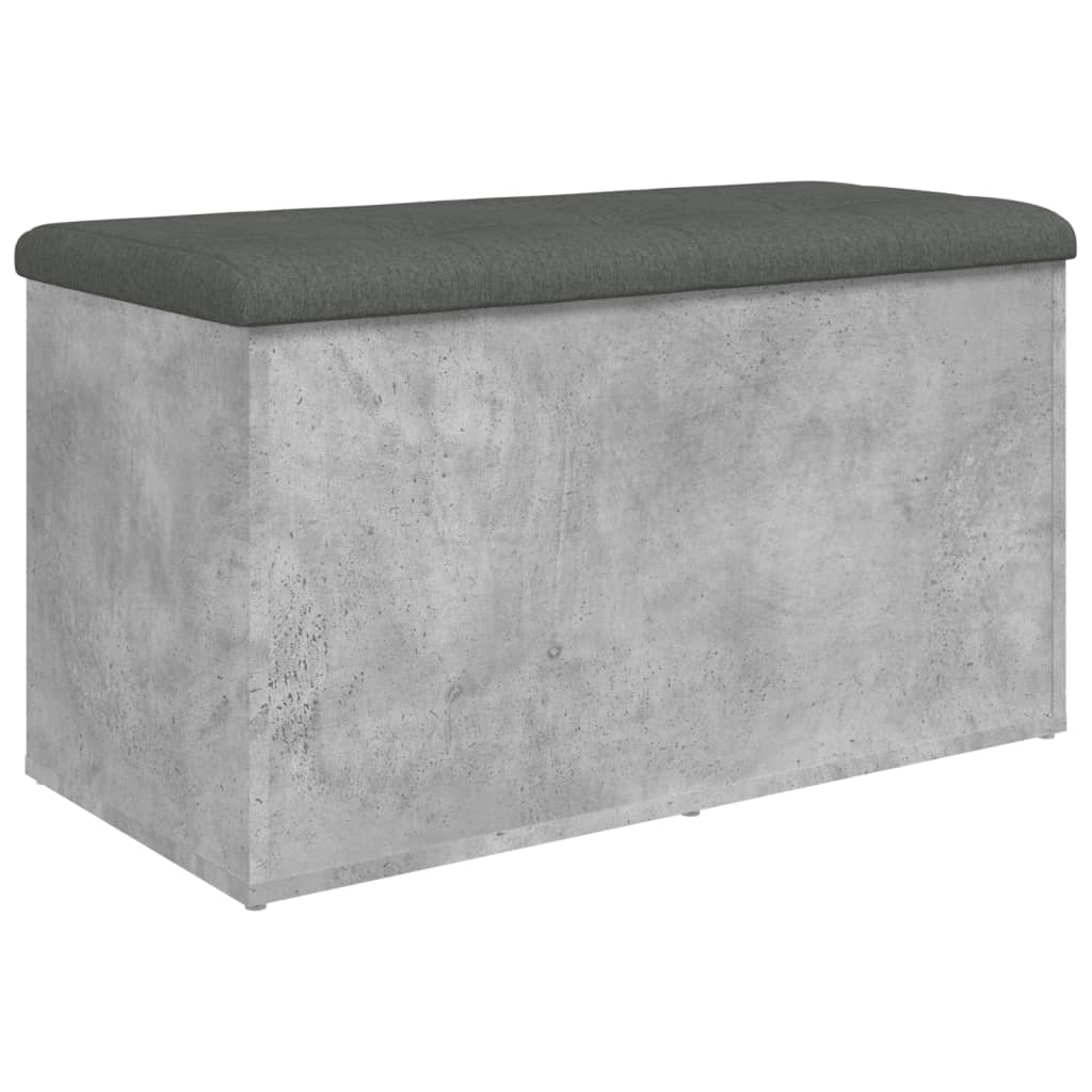 Bench with storage space concrete gray 82x42x45 cm made of wood