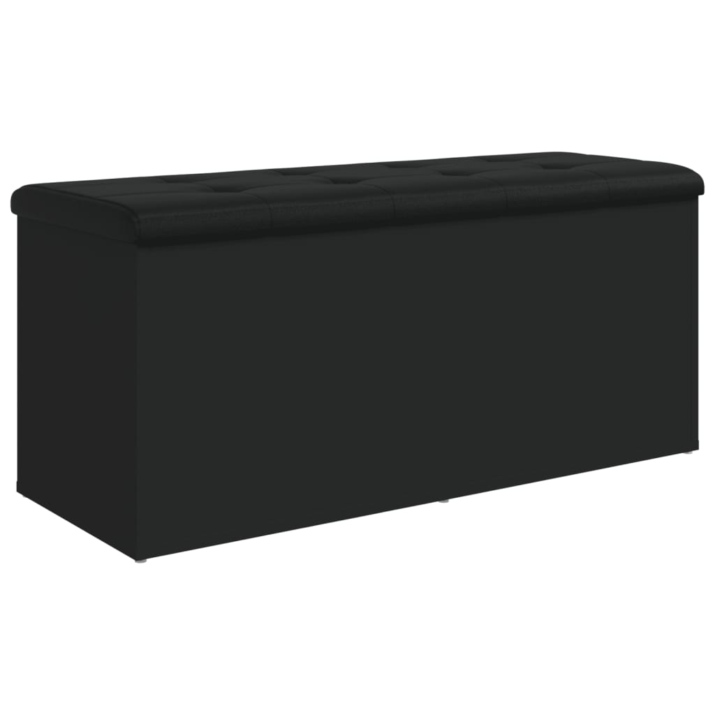 Bench with storage space black 102x42x45 cm made of wood