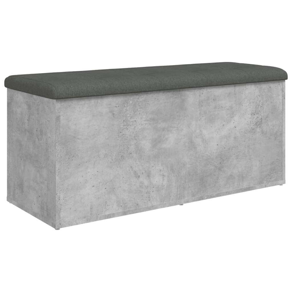 Bench with storage space concrete gray 102x42x45 cm made of wood