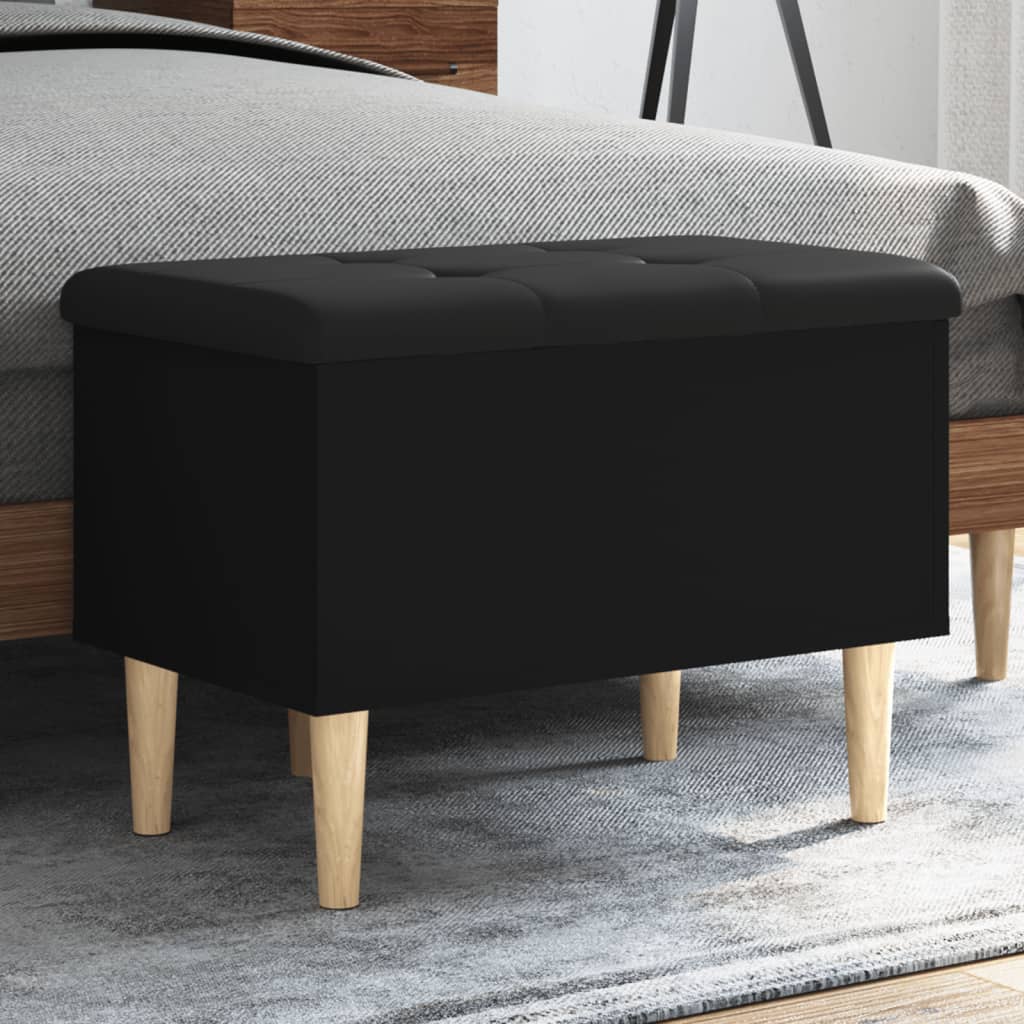 Bench with storage space black 62x42x46 cm made of wood
