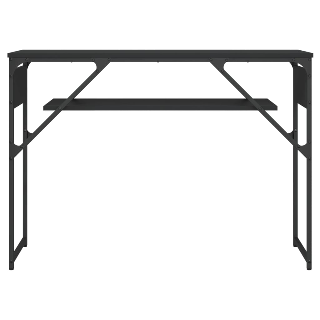 Console table with shelf black 105x30x75cm made of wood