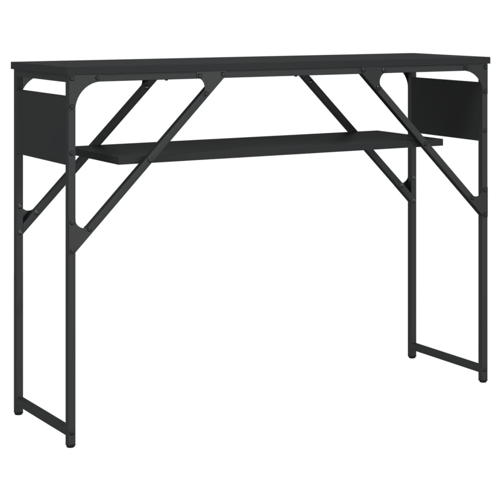 Console table with shelf black 105x30x75cm made of wood