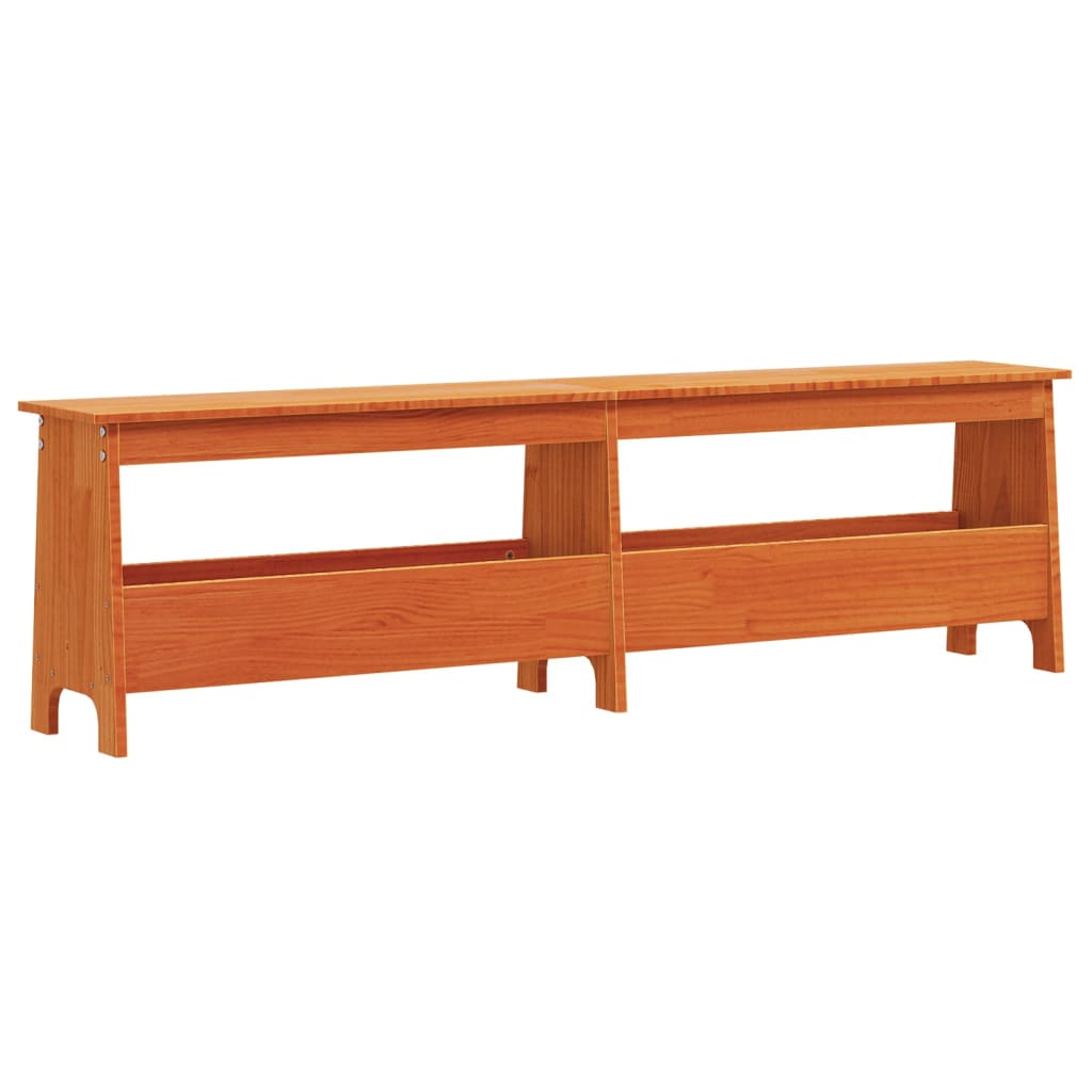 Hall bench wax brown 160x28x45 cm solid pine wood