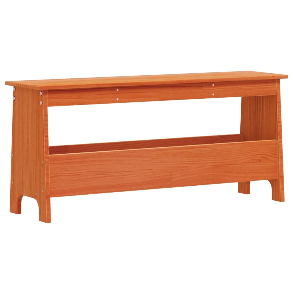 Hall bench wax brown 100x28x45 cm solid pine wood