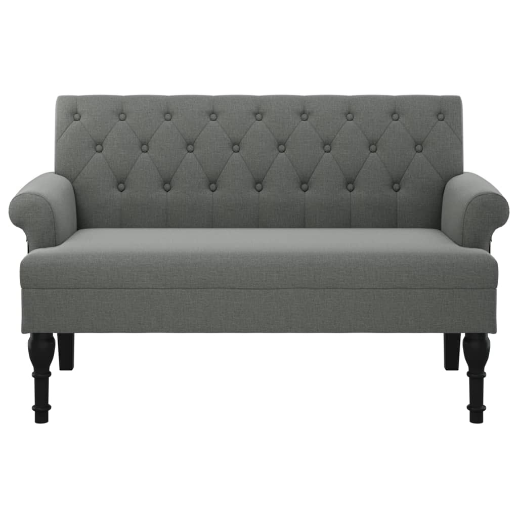 Bench with backrest dark gray 120x62x75.5 cm fabric