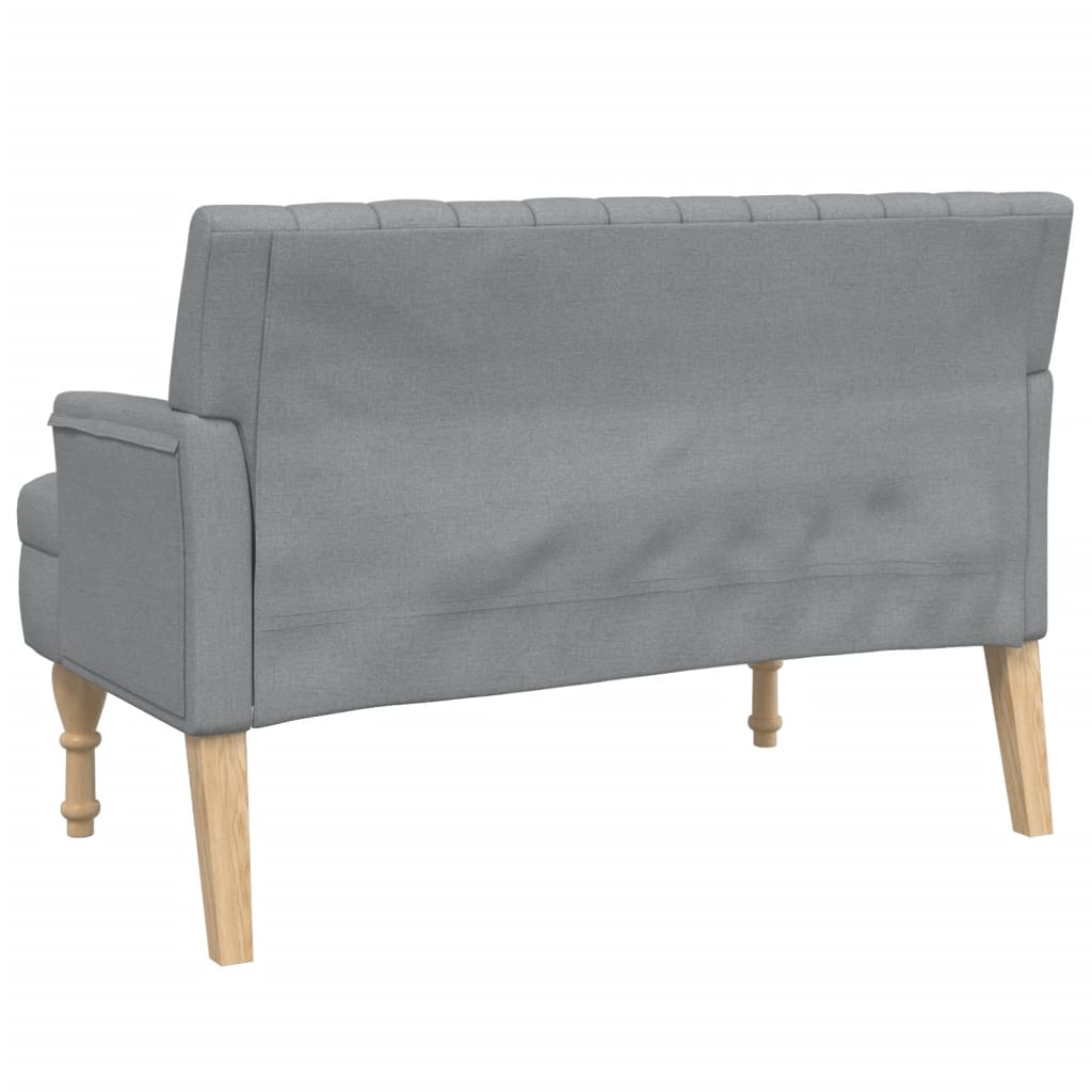 Bench with cushions light gray 113x64.5x75.5 cm fabric