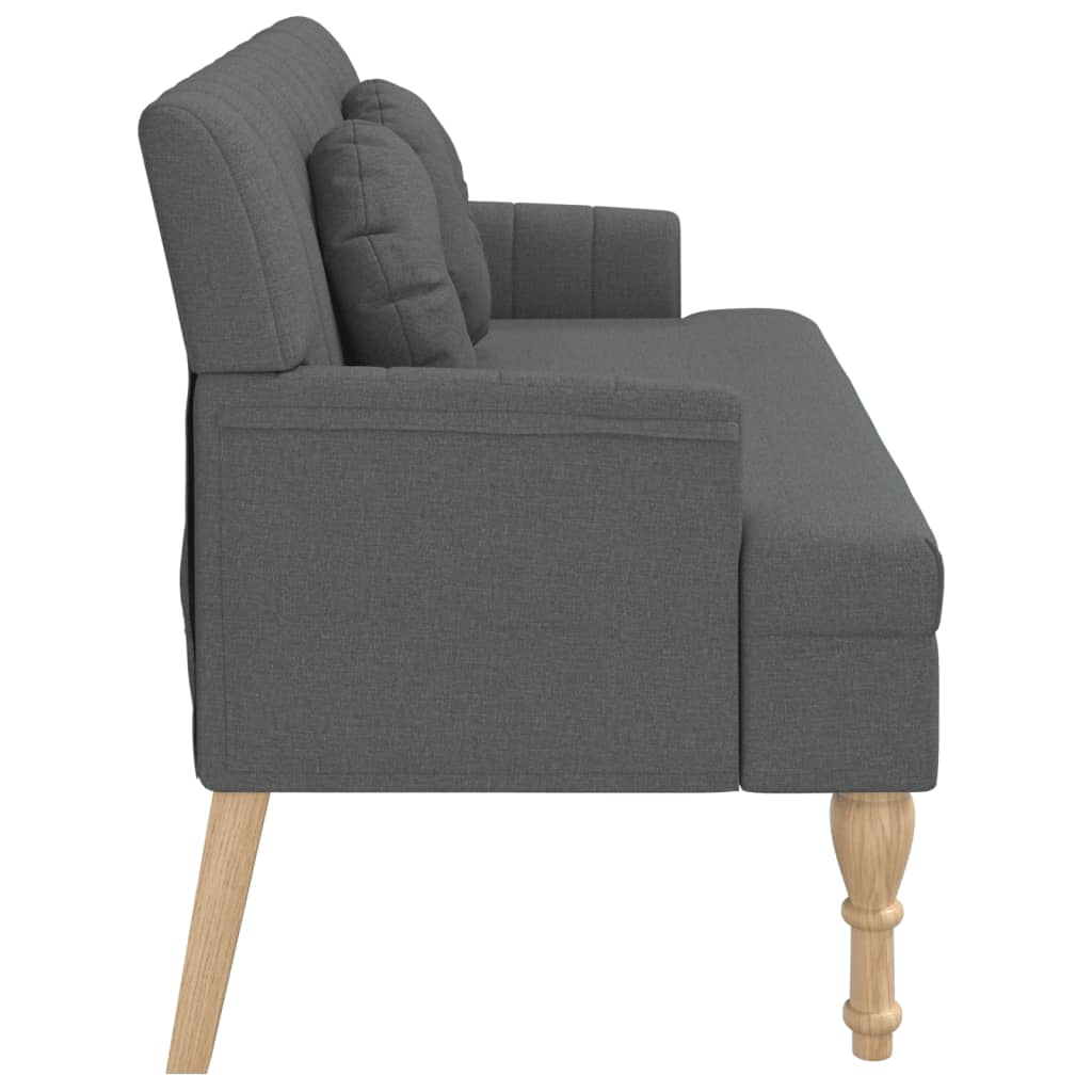 Bench with cushions dark gray 113x64.5x75.5 cm fabric