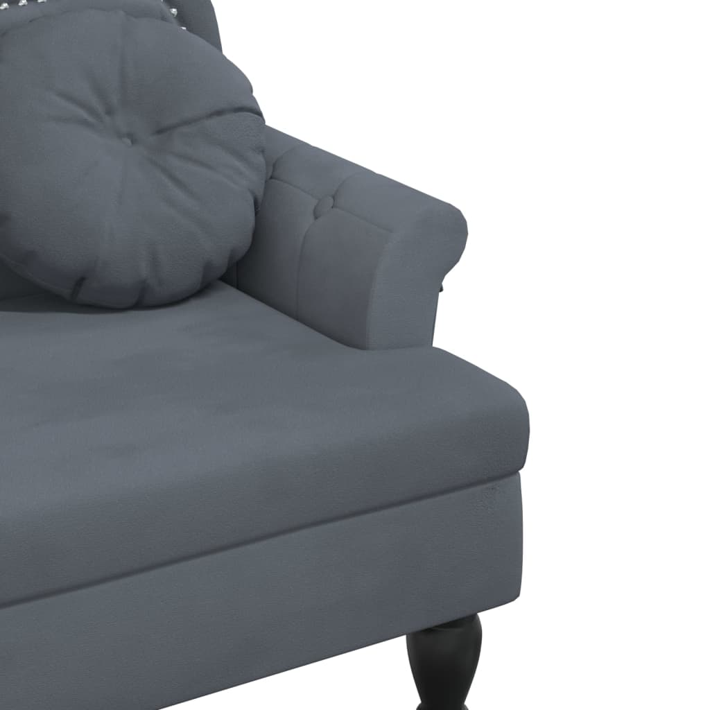 Bench with cushions dark gray 120.5x65x75 cm velvet