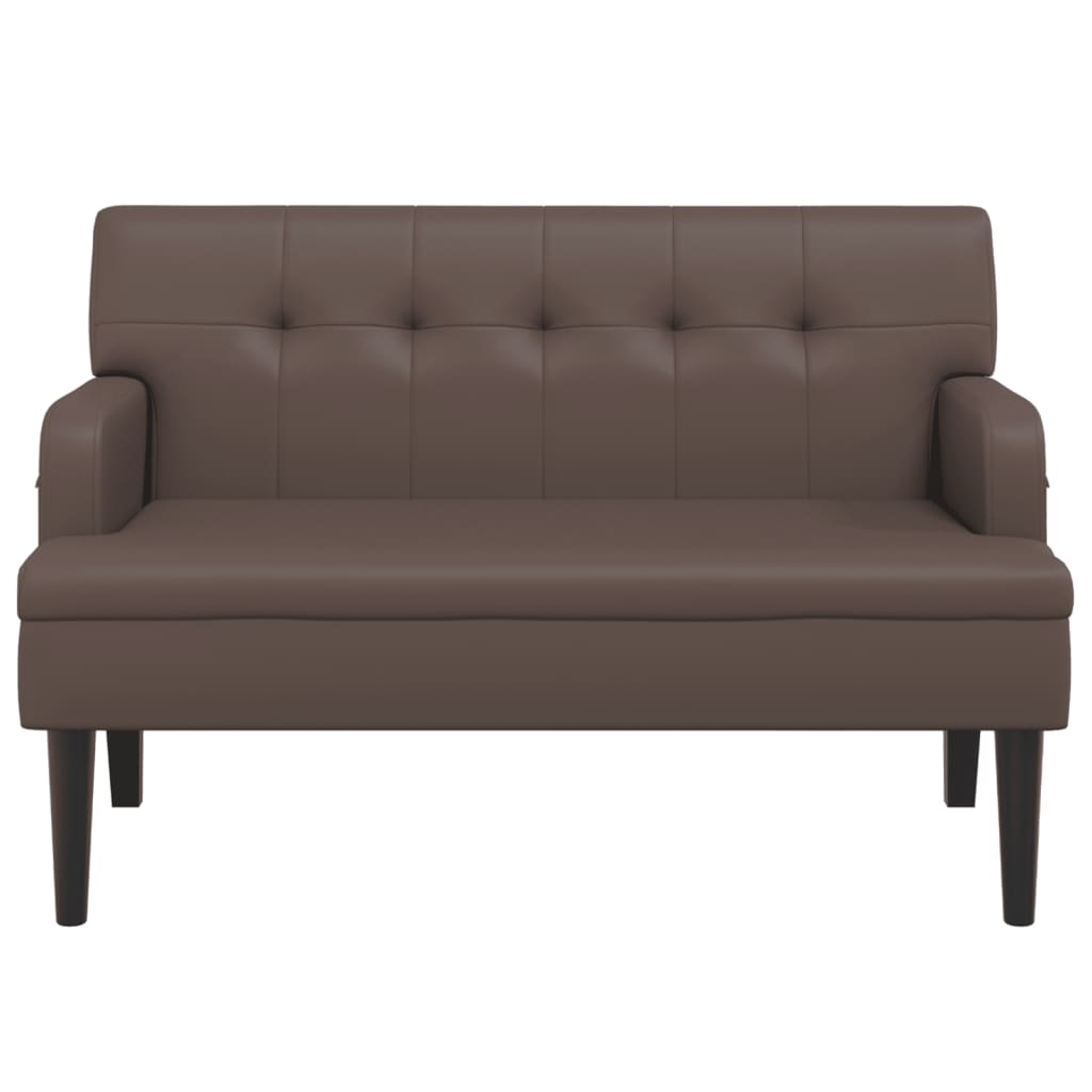 Bench with backrest brown 112x65.5x75 cm faux leather