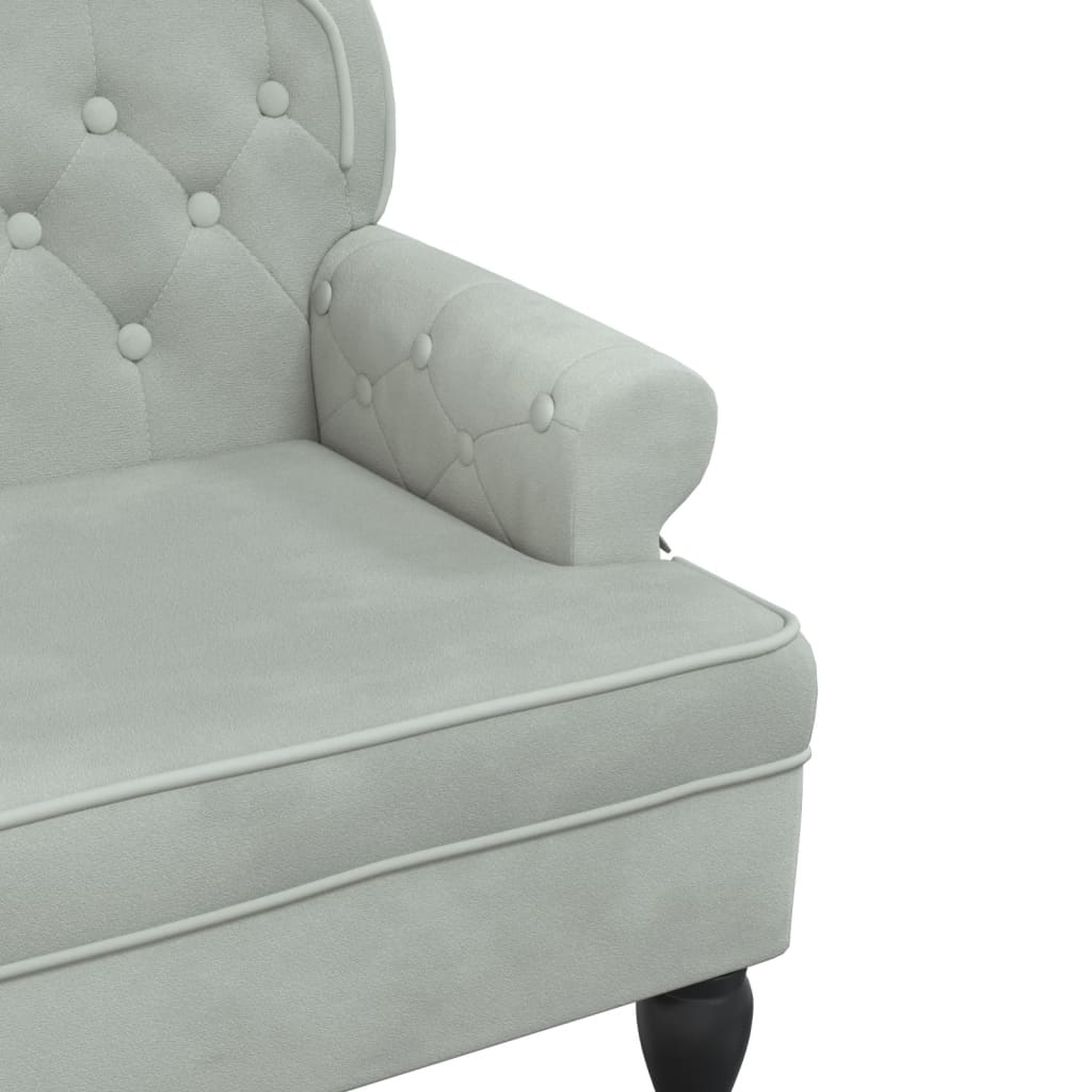 Bench with backrest light gray 119.5x64.5x75 cm velvet