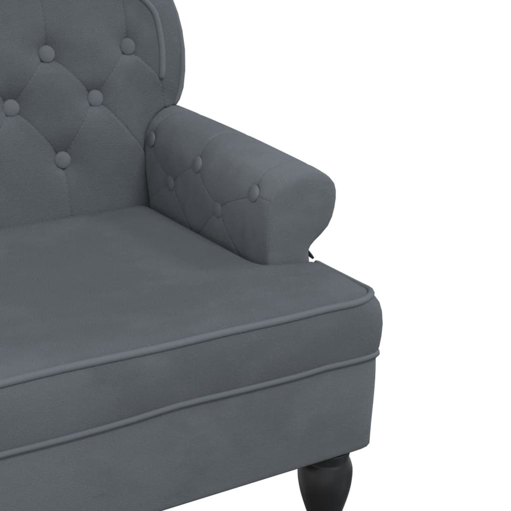 Bench with backrest dark gray 119.5x64.5x75 cm velvet