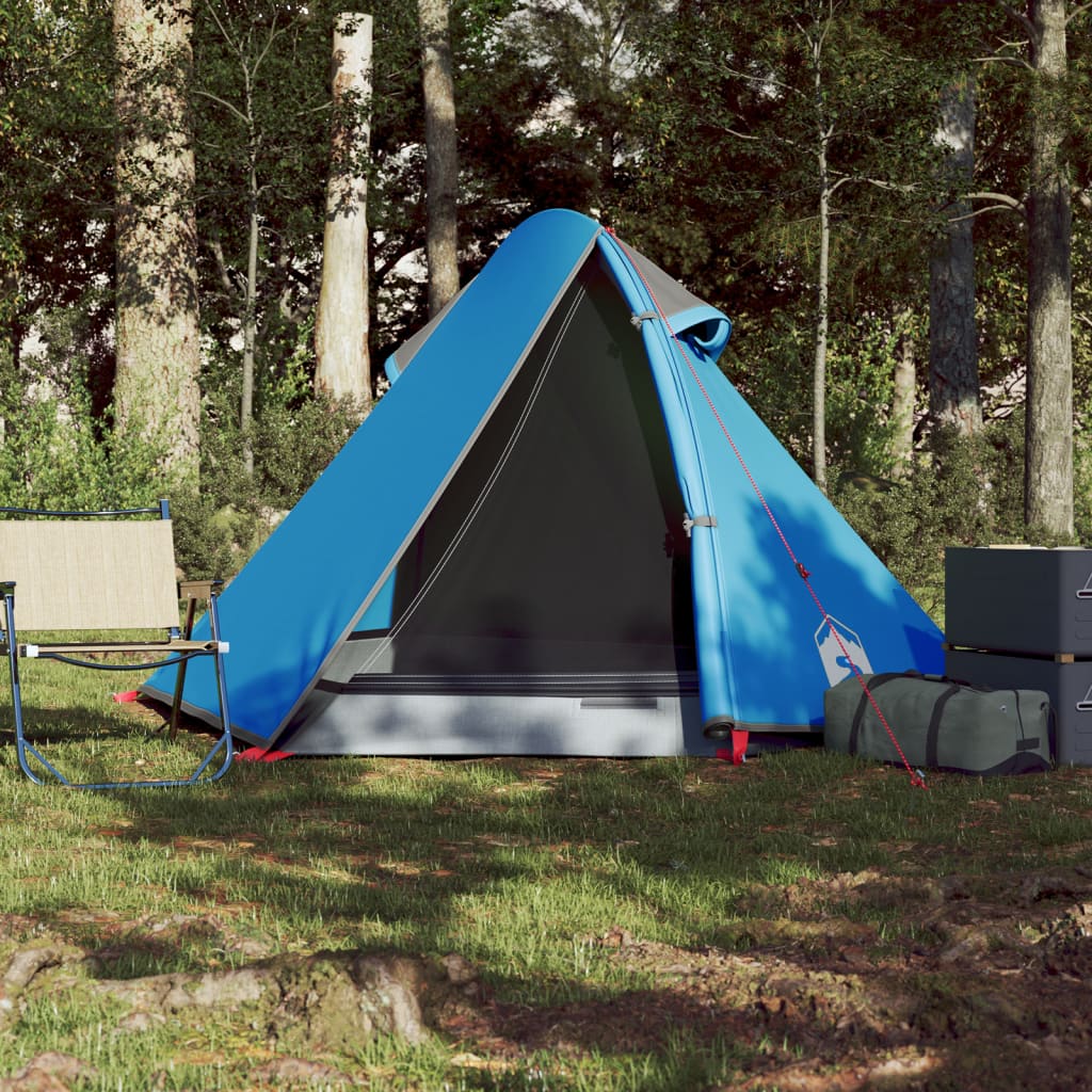 Campingzelt 2 Personen Blau 267x154x117 cm 185T Taft