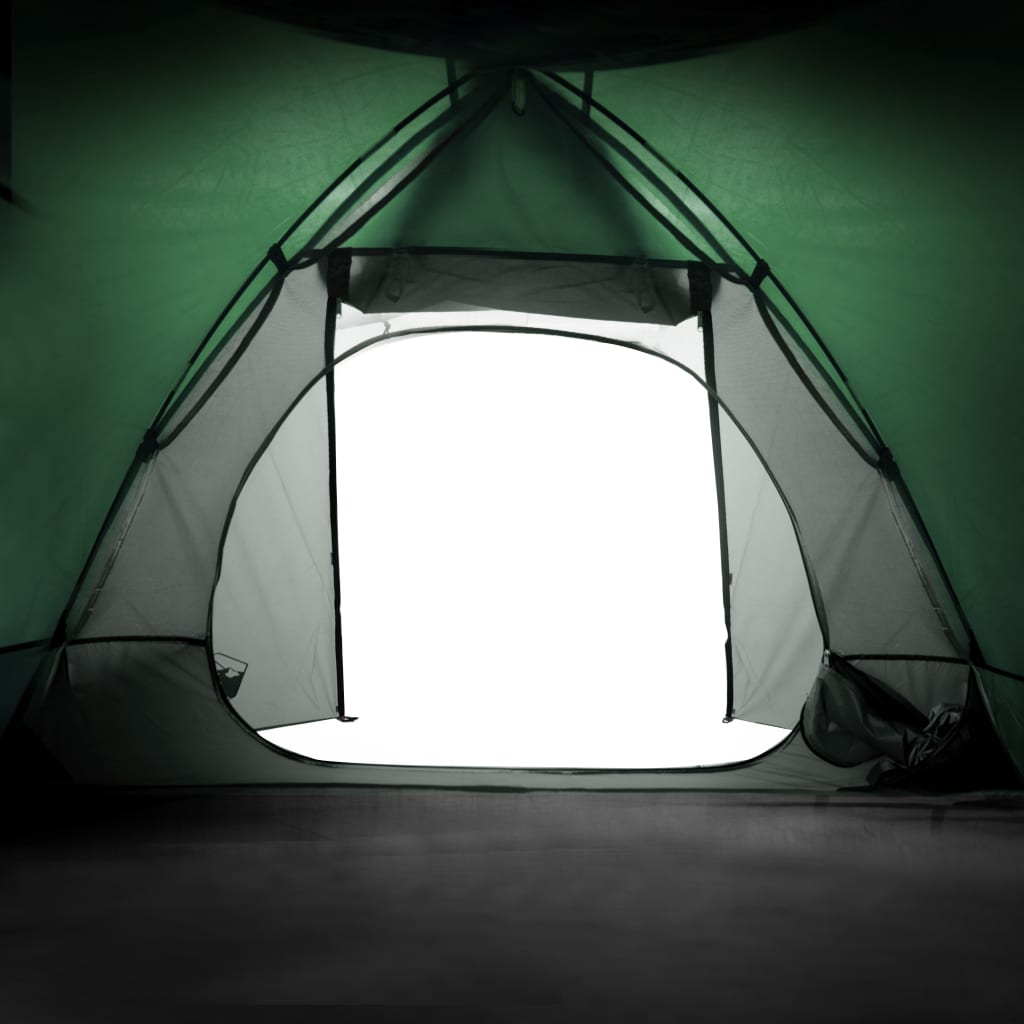 Campingzelt 2 Personen Grün 224x248x118 cm 185T Taft