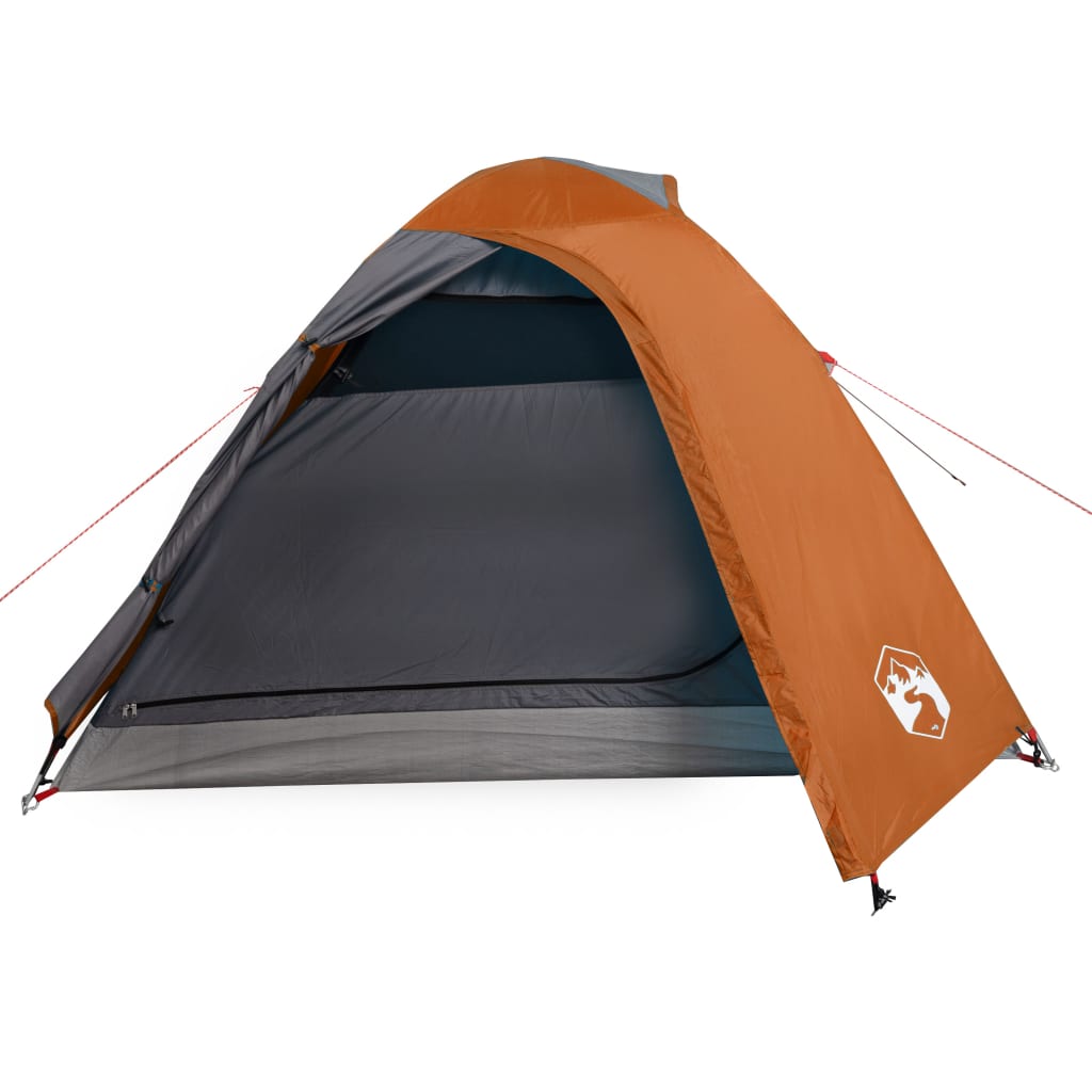 Campingzelt 2 Personen Grau & Orange 264x210x125 cm 185T Taft