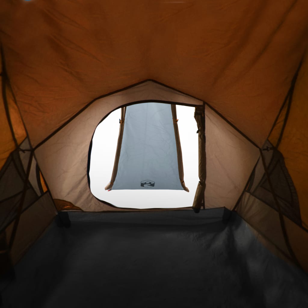 Campingzelt 2 Personen Grau & Orange 320x140x120 cm 185T Taft