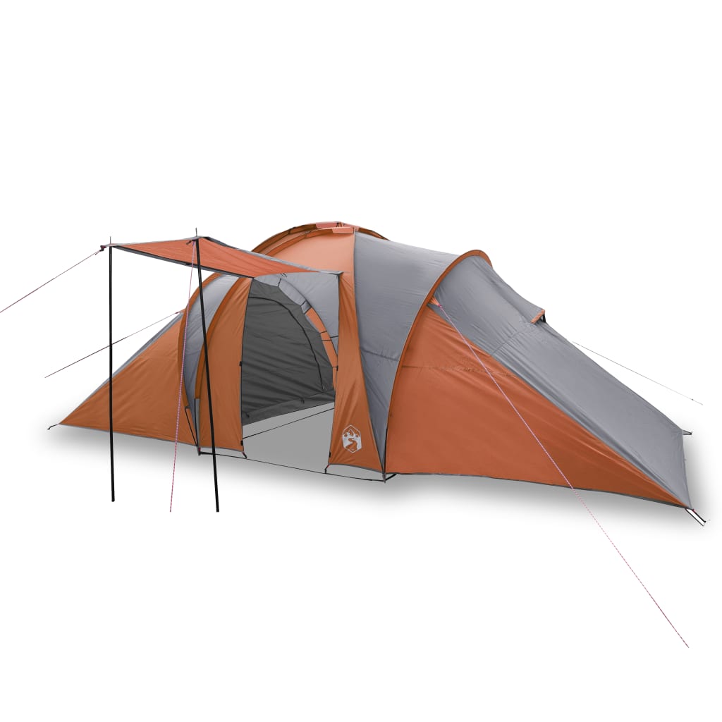 Campingzelt 6 Personen Grau & Orange 576x238x193 cm 185T Taft