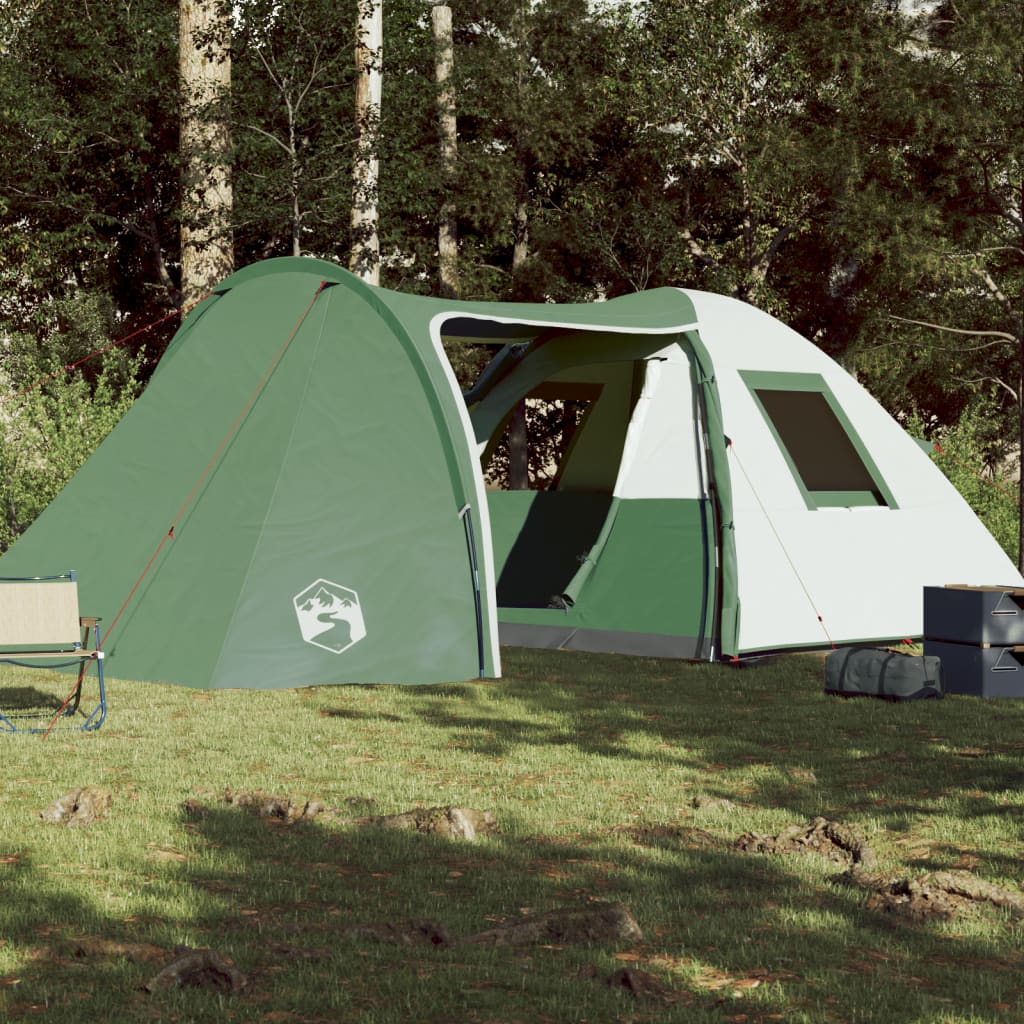 Campingzelt 6 Personen Grün 466x342x200 cm 185T Taft
