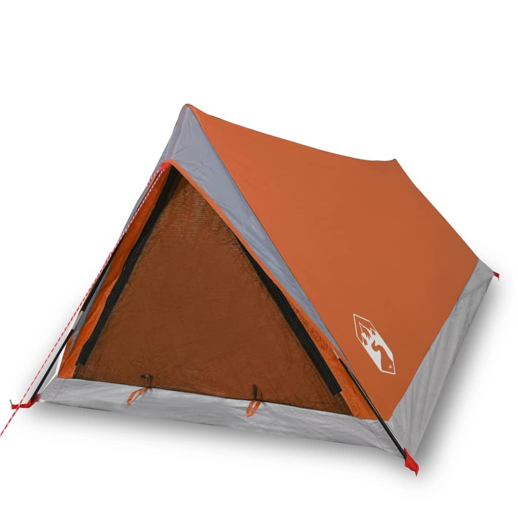 Campingzelt 2 Personen Grau & Orange 200x120x88/62 cm 185T Taft