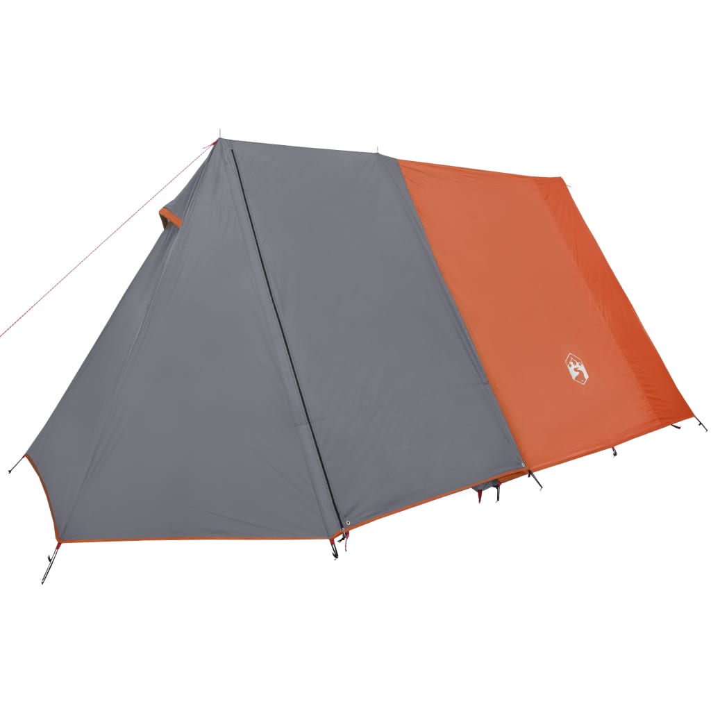 Campingzelt 3 Personen Grau & Orange 465x220x170 cm 185T Taft