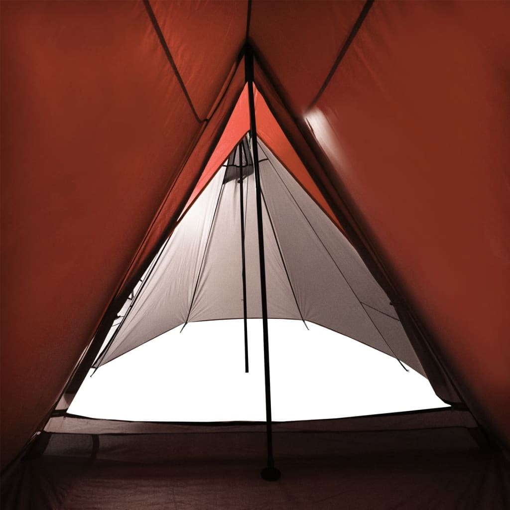 Campingzelt 3 Personen Grau & Orange 465x220x170 cm 185T Taft