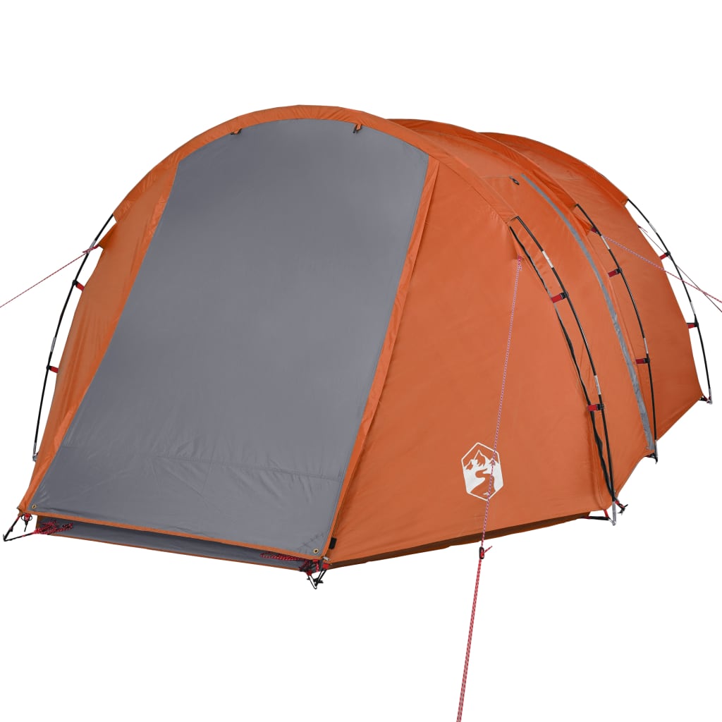 Campingzelt 4 Personen Grau & Orange 420x260x153 cm 185T Taft