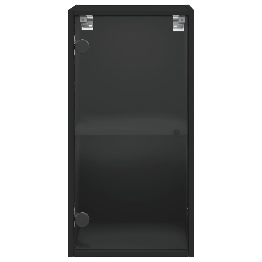Wandschrank mit Glastüren Schwarz 35x37x68,5 cm
