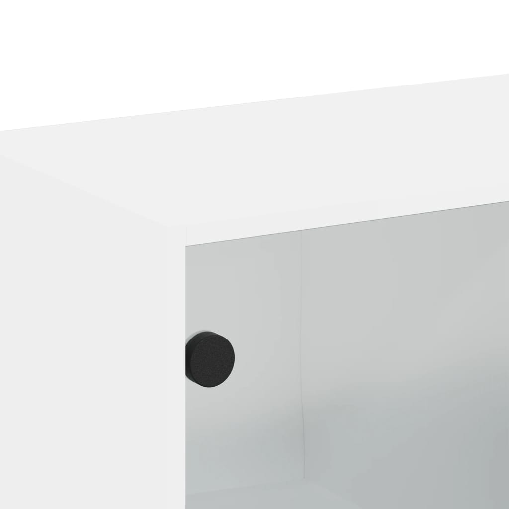 Wandschrank mit Glastüren Weiß 68x37x68,5 cm