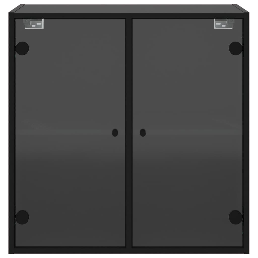 Wandschrank mit Glastüren Schwarz 68x37x68,5 cm