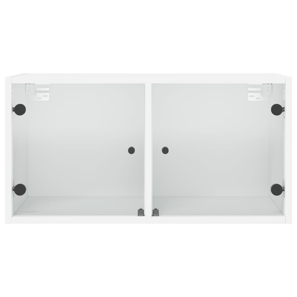 Wandschrank mit Glastüren Weiß 68,5x37x35 cm